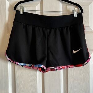Nike Women's Black Shorts with Pink Accents